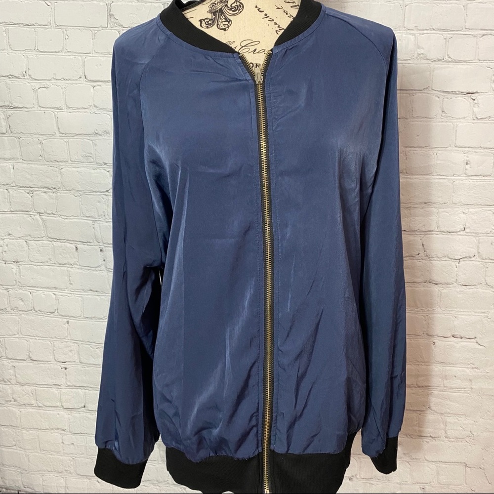 WEST KEI  FULL ZIP SILKY BOMBER JACKET 3x